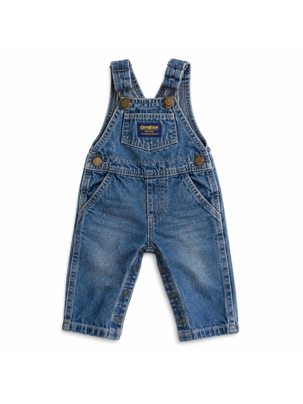 Vintage OshKosh B’Gosh Vestbak Denim Overalls 3-6M Baby Blue Jean
